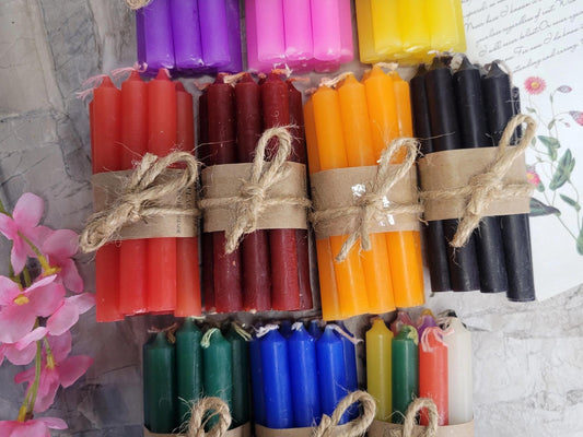 Pack of 10 Colored Spell Candles, Chime Candle 4 Inches