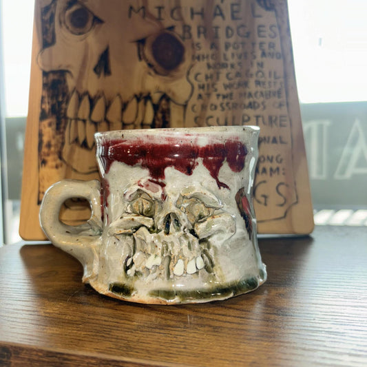 White Skull Mug with Hearts