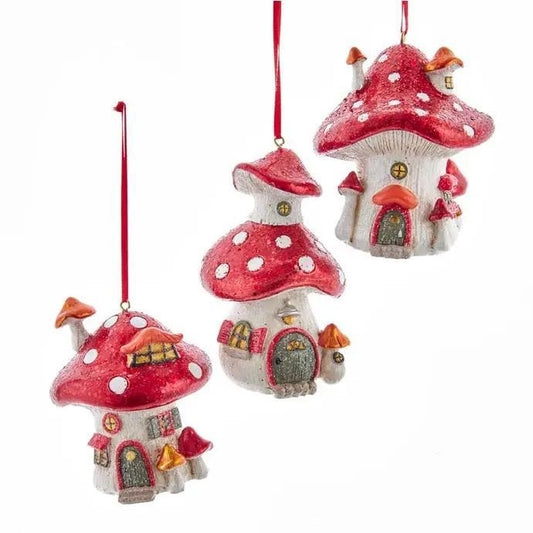 3.74" Pinecone Mushroom House Ornament