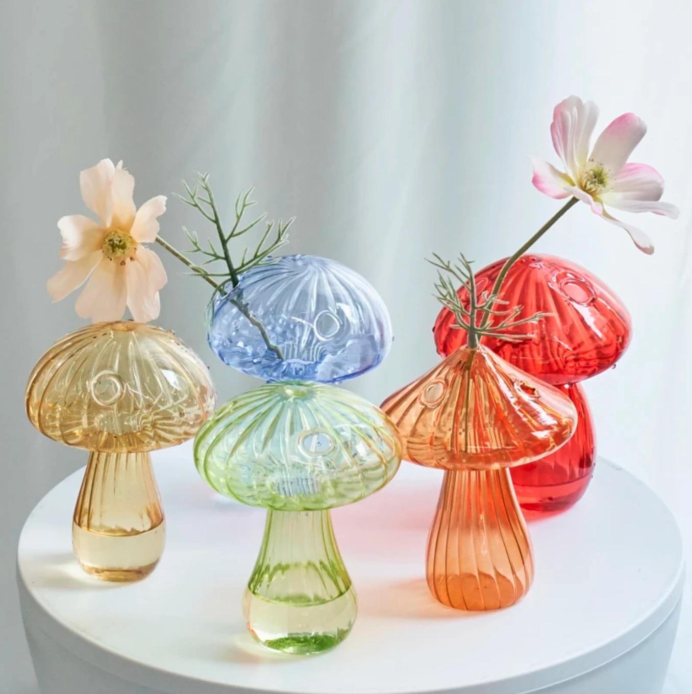 Mini Glass Mushroom Bud Vase