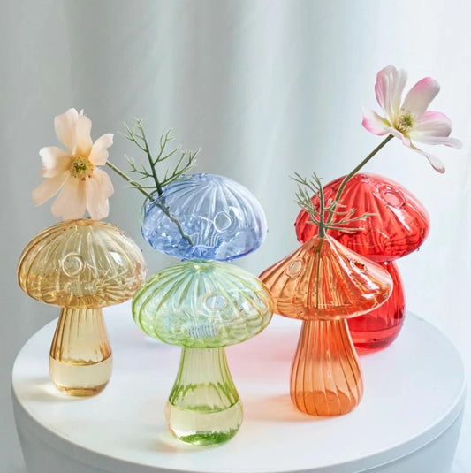 Mini Glass Mushroom Bud Vase