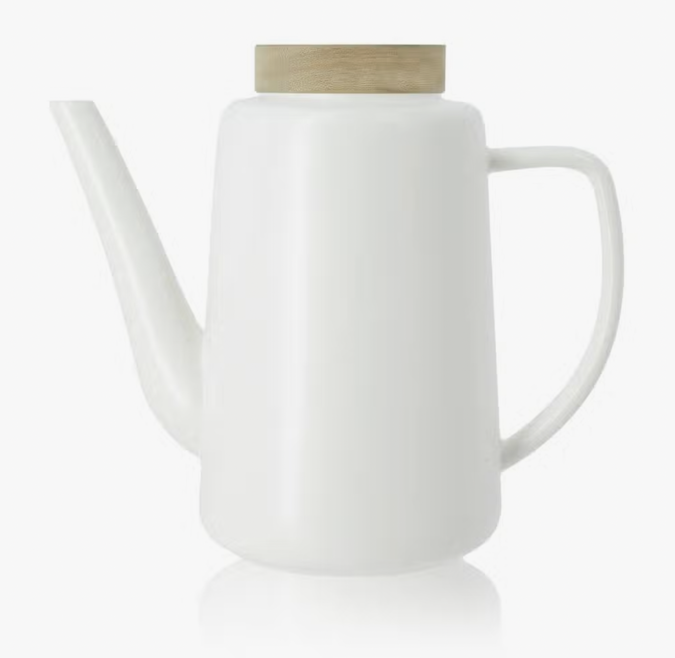 Ogo Living Enzo Teapot in White Porcelain and Acacia Lid 1.2 L