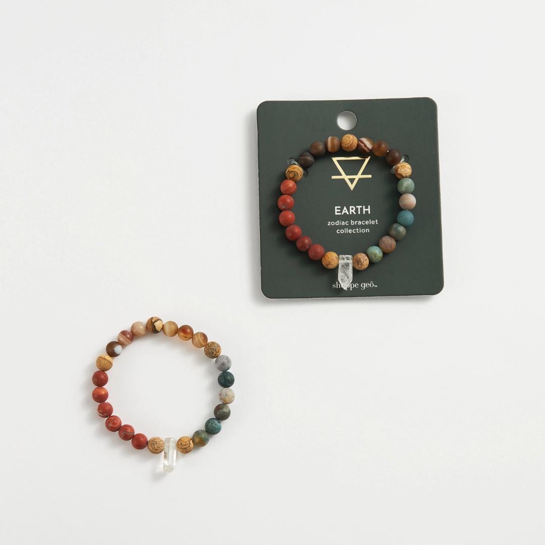 Zodiac Crystal Bead Bracelet Collection: Earth 8mm