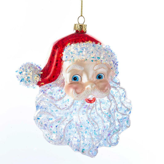 5" Glass Santa Head Ornament